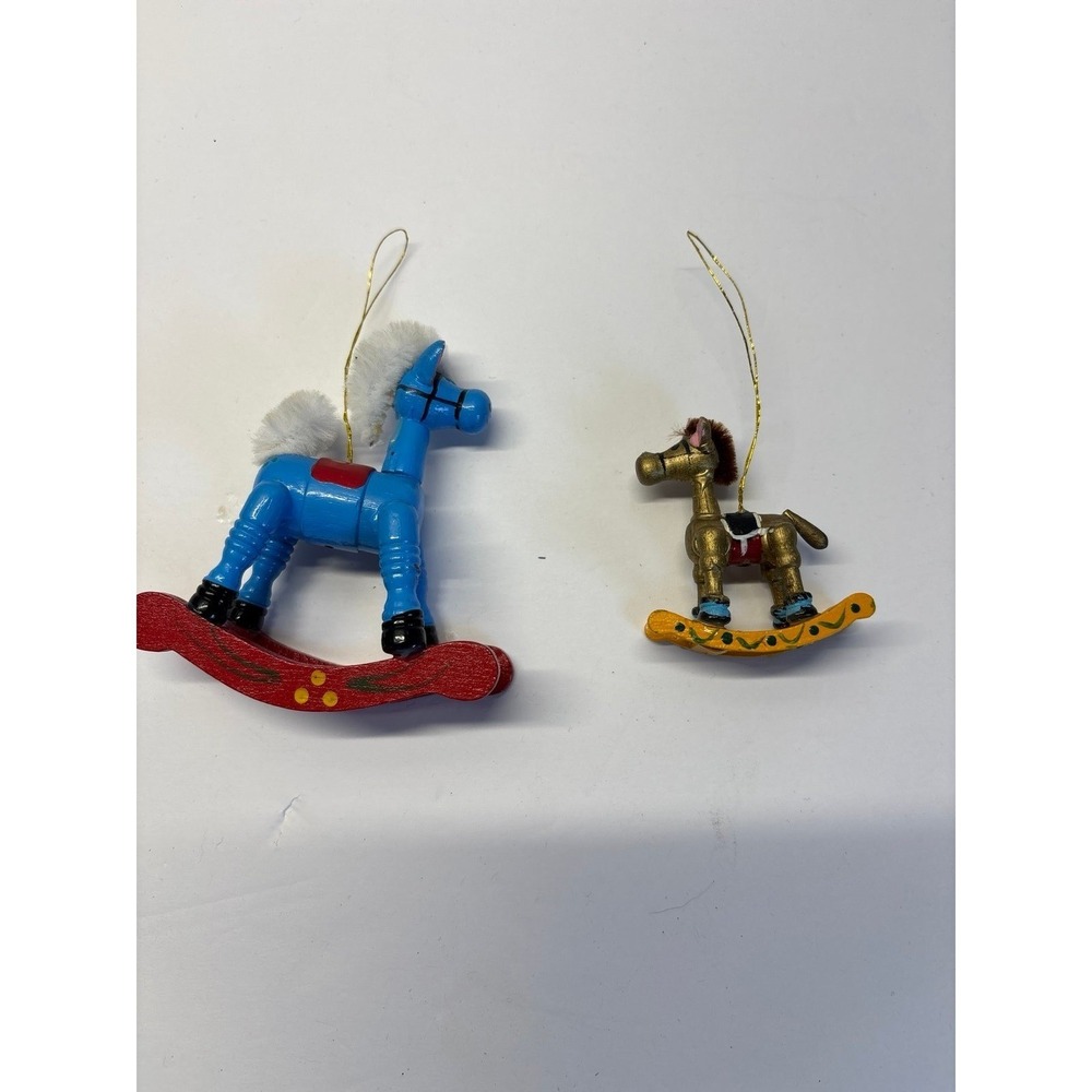 Vintage wooden rocking horse ornaments